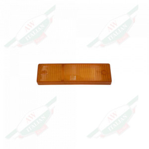 Transparent orange plastic rectangle on white background