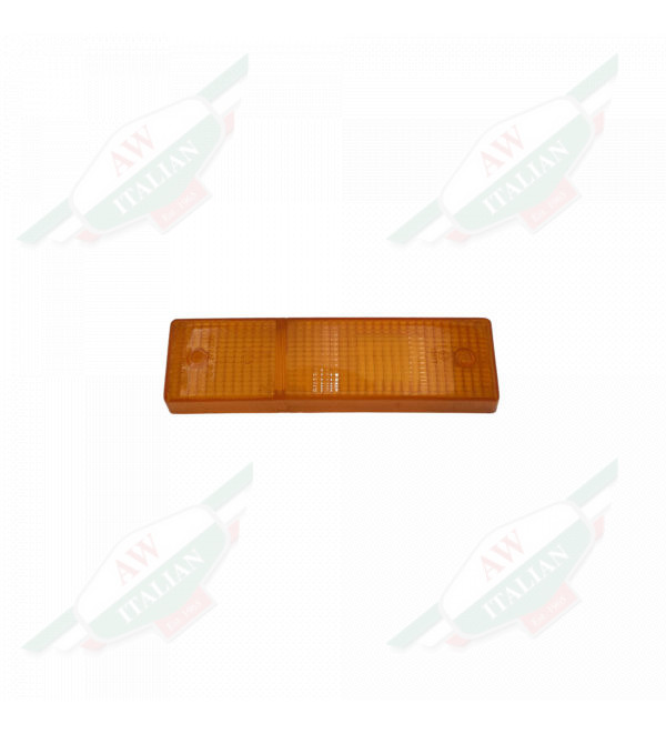 Transparent orange plastic rectangle on white background