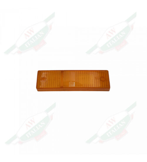 Transparent orange plastic rectangle on white background