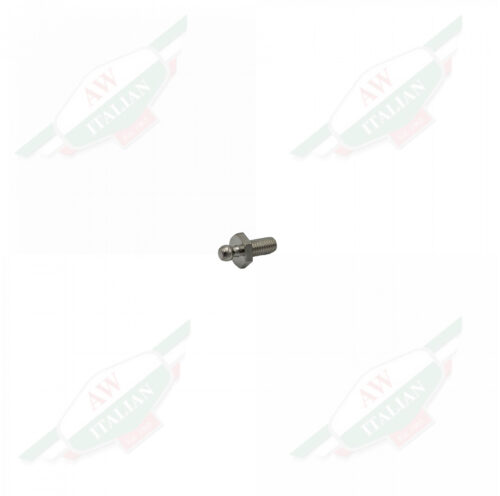 Silver metal threaded bolt with hexagon on one end on white background