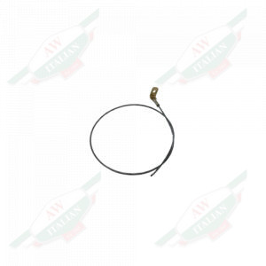 Metal grey cable rolled up on white background