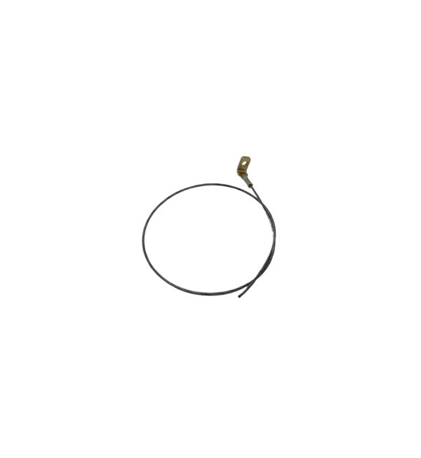 Metal grey cable rolled up on white background