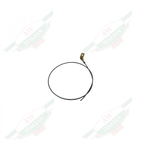 Metal grey cable rolled up on white background