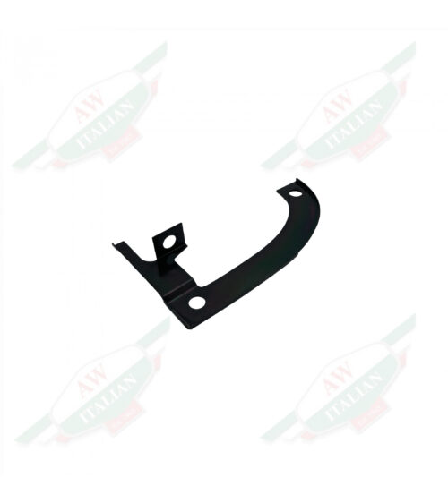 Black metal piece on white background