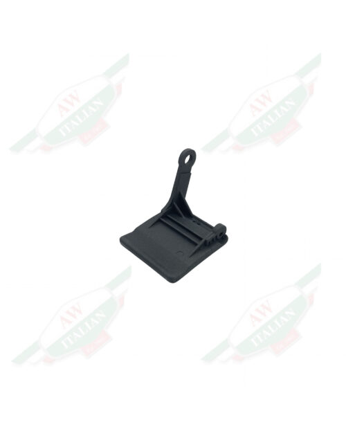 Black plastic pedal shaped object on white background