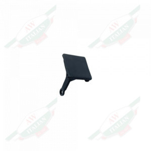 Black plastic pedal shaped object on white background