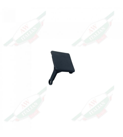 Black plastic pedal shaped object on white background