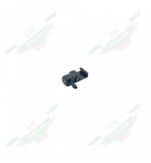 Black plastic object on white background