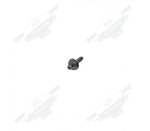 Silver metal screw on white background