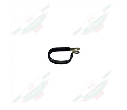 Gold metal with black plastic around it on white background