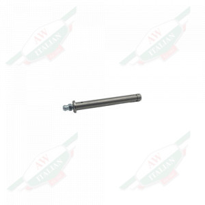 Silver metal rod on white background
