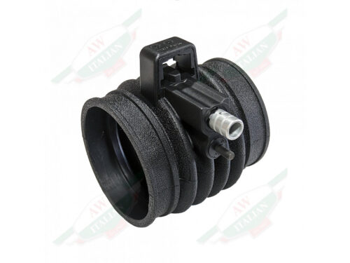 Black hollow cylinder with bolt on the side on white background