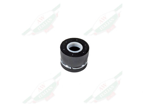 Black rubber hollow cylinder on white background