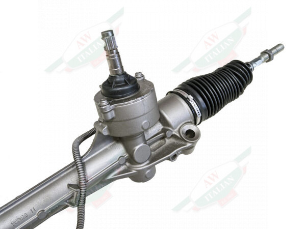maserati 670106621 steering rack metal with black boots and electric motor