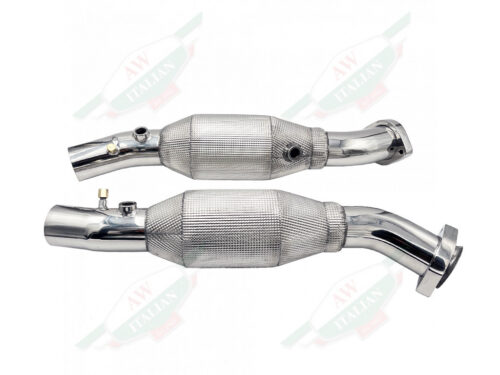 ferrari LA0034CSCAT catalytic converter pair metal pipes with shields