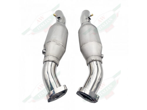 ferrari LA0034CSCAT catalytic converter pair metal pipes with shields