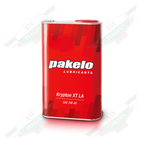 pakelo 5W40 engine oil red bottle with white letters