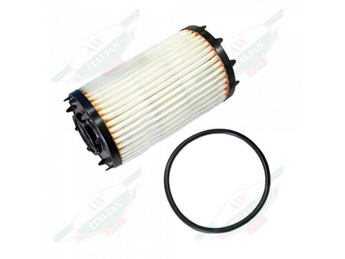 white and black oil filter with black o-ring