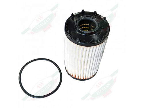 white and black oil filter with black o-ring