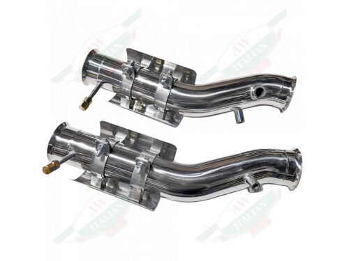 lamborghini LA008RACEP exhaust pipes silver bent with shields