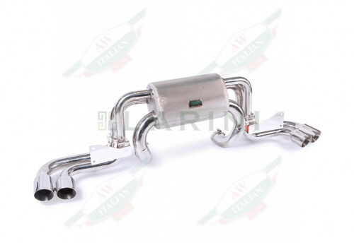 stainless steel exhaust on white background