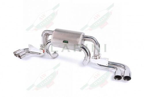 Stainless steel exhaust on white background