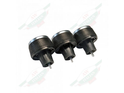 ferrari 267683K climate control knobs 3 black and silver circles