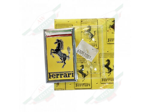 ferrari 60043007 yellow badge with black horse on white background