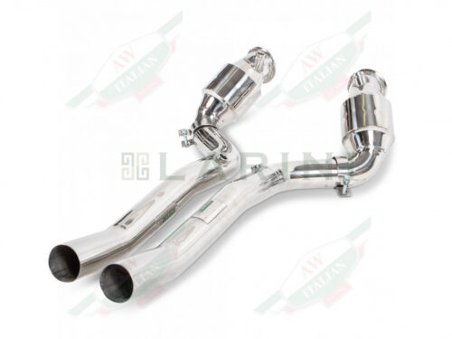 ferrari LA8001SCAT 1 polished exhaust pipes catalytic converters