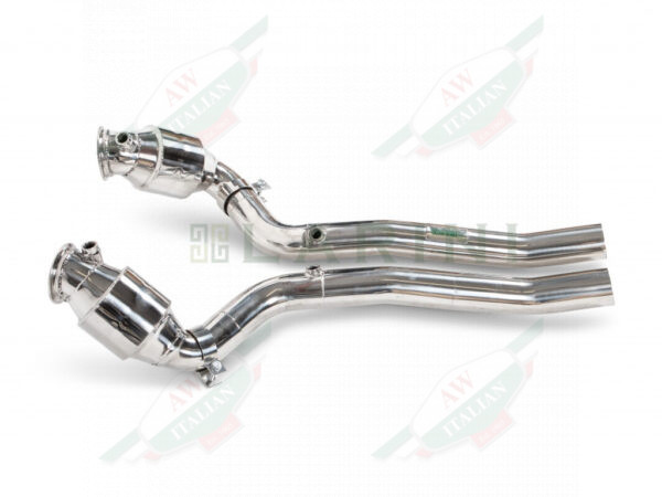 ferrari LA8001SCAT 1 polished exhaust pipes catalytic converters