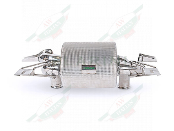lambo LA0214GT2 polished stainless steel muffler with pipes
