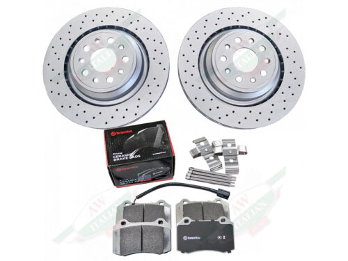 maserati rotors with holes and red box brembo brake pads with wire