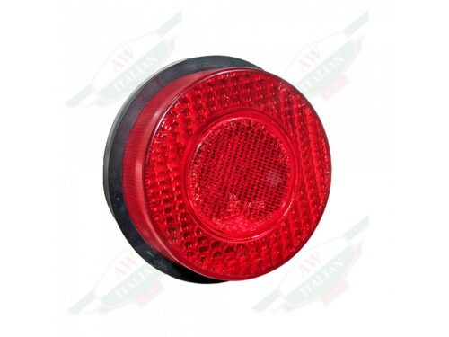 round red tail light lens with black rubber seal