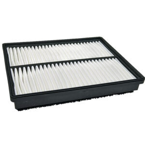 air filter white pleated paper with black rectangle border