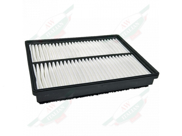 air filter white pleated paper with black rectangle border