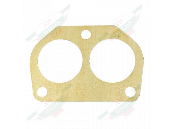 yellow paper carburetor gasket with 2 big holes and 3 small holes