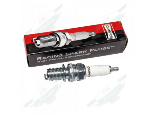 champion spark plug with black and red box
