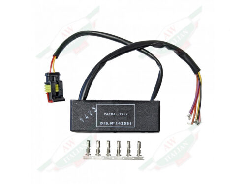 black rectanglular box with two cables on each end