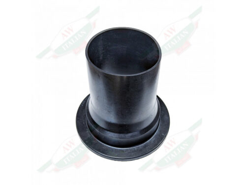 black rubber cylindrical dust boot with ridges on bottom