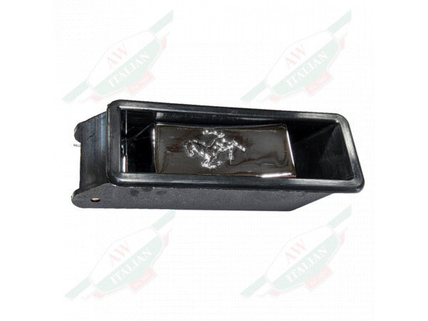 release handle black plastic with chrome horse logo