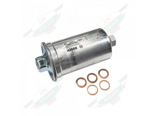 silver metal fuel filter with 5 copper washers