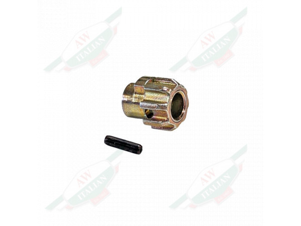 metal ribbed cylinder with black pin