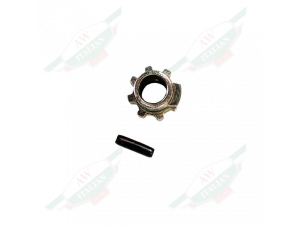 metal ribbed cylinder with black pin