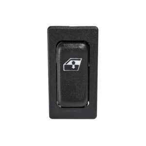 black rectangle window switch with white logo