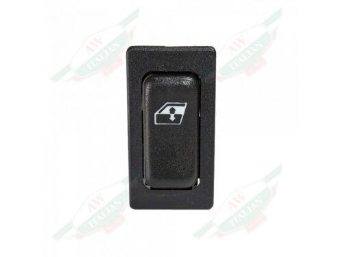 black rectangle window switch with white logo