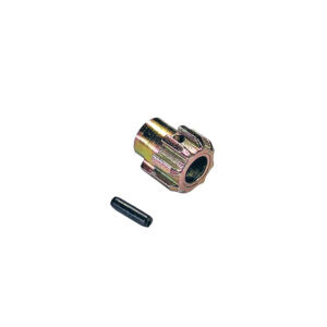 metal ribbed cylinder with black pin