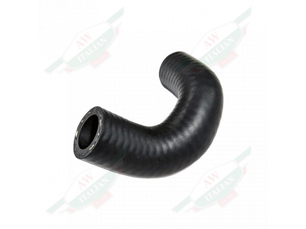 black curved hose on white background