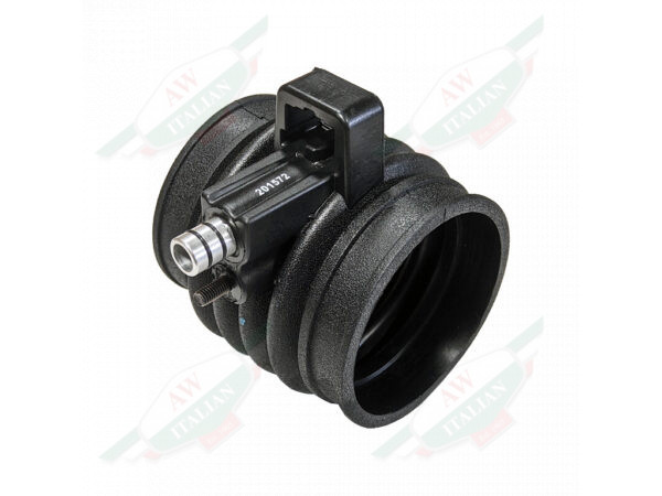 Black hollow cylinder with bolt on the side on white background