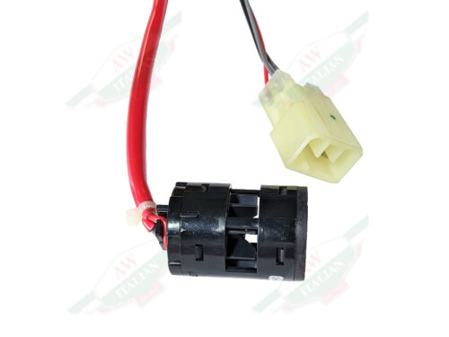 red wire with black cylinder and white connector
