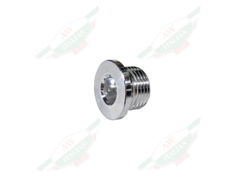 silver metal threaded plug with hex